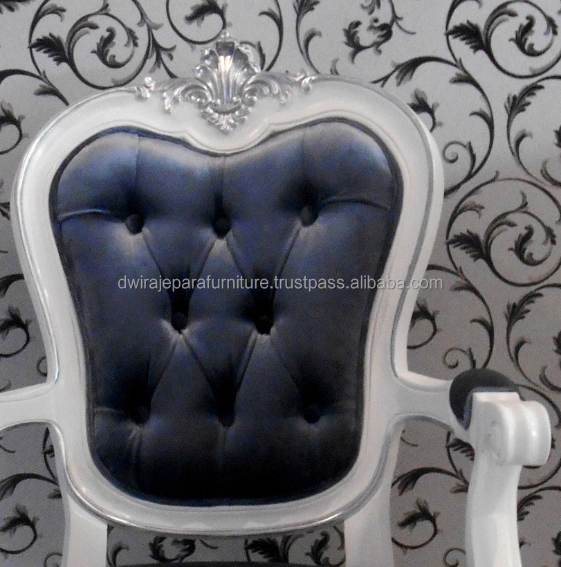 Mahogany Home and Indoor Furniture : Upholstered Arm Dining Chair Furniture Carved Baroque Style