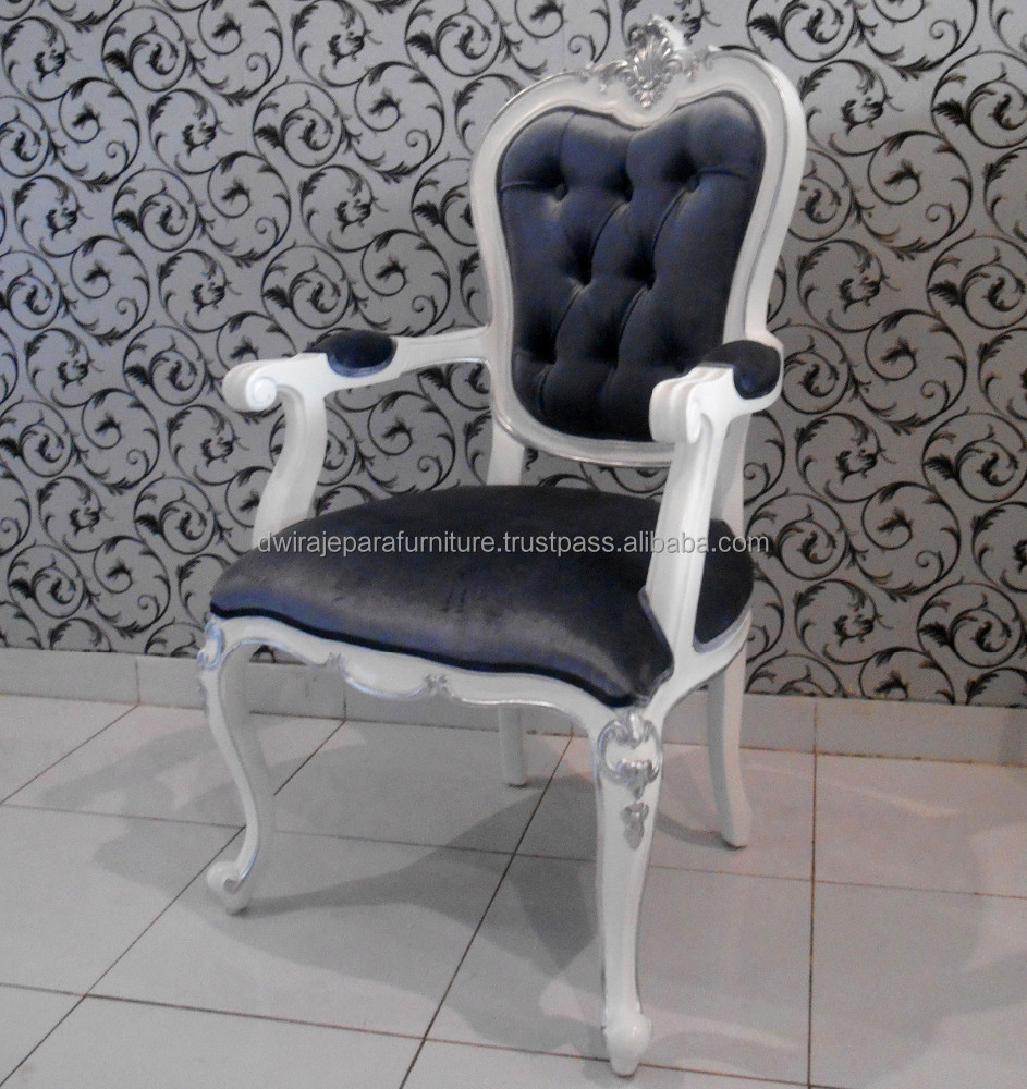 Mahogany Home and Indoor Furniture : Upholstered Arm Dining Chair Furniture Carved Baroque Style