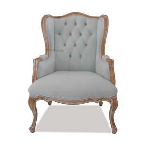 Indoor Wing Chair Mindi Solid Wood Furniture French Style