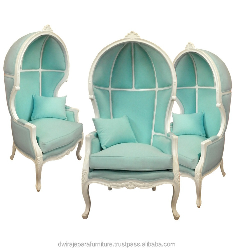 Furniture Junior White Kid Canopy Chair - Living Room French Furniture