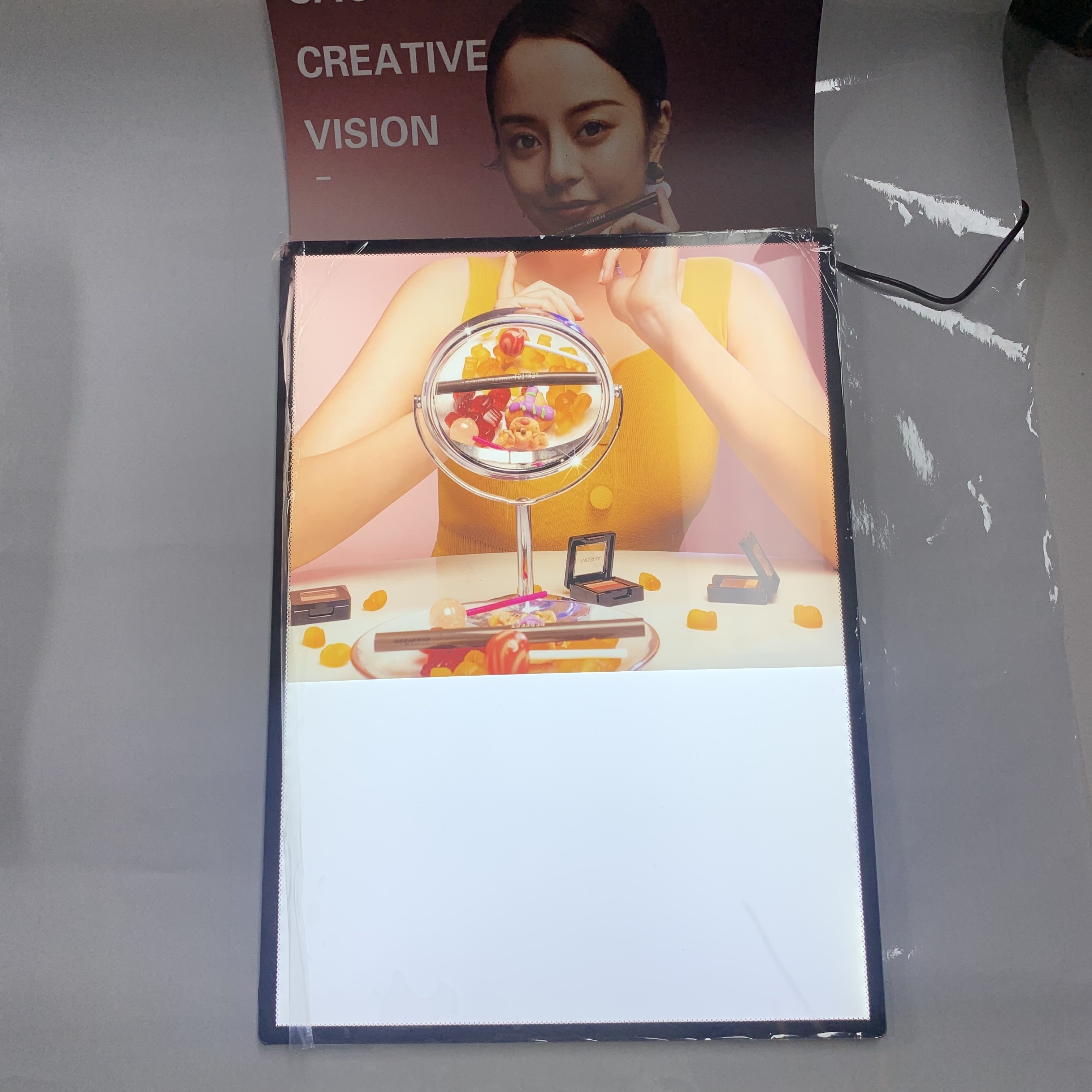 A4 A2 A3 A1 Wholesale Ultra Slim Led Menu Board Advertising Lightbox Aluminum Frame Glass Light Box For Poster Display