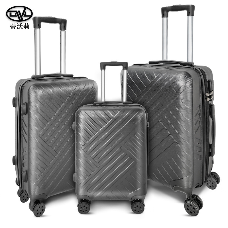 DWL Wholesale Fashionable  ABS PC Trolley Suitcase Luggage Bag black elegant lugagage set for travel