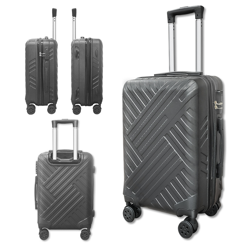 DWL Wholesale Fashionable  ABS PC Trolley Suitcase Luggage Bag black elegant lugagage set for travel