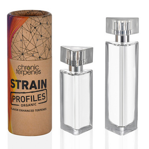 Wholesale Clear Triangle Shape Perfume Bottles 30ml 50ml Empty Glass Perfume Spray Bottle With Paper Tube