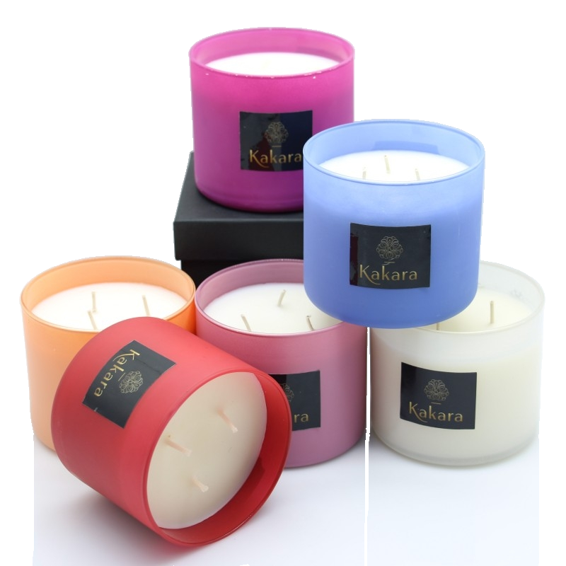 Custom Aromatic Candles Home Air Purifying Natural Floral 3 Wick Soy Wax Scented Candles