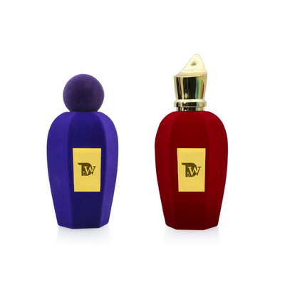 Wholesale Premium Perfume Bottle Purple Flocked Big Perfume Bottle 100 Ml Perfume Bottle With Cover