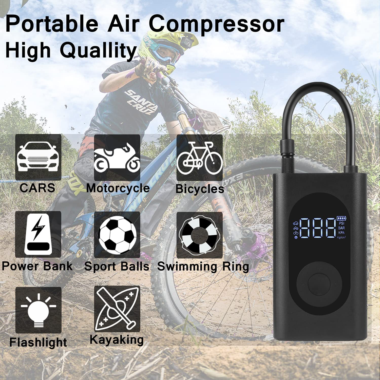 Automatic rechargeable car air pump electric mini digital cordless tyre inflator wireless portable compressor tire inflators