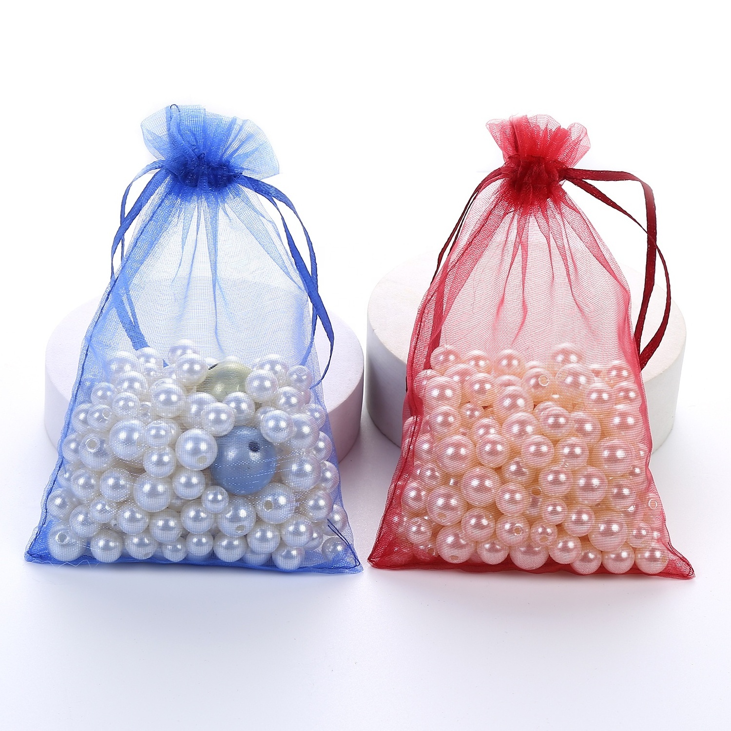 Custom Mesh Organza Pouch Jewelry Bags Small Drawstring Gift Bags Packaging Organza Bags Supplies