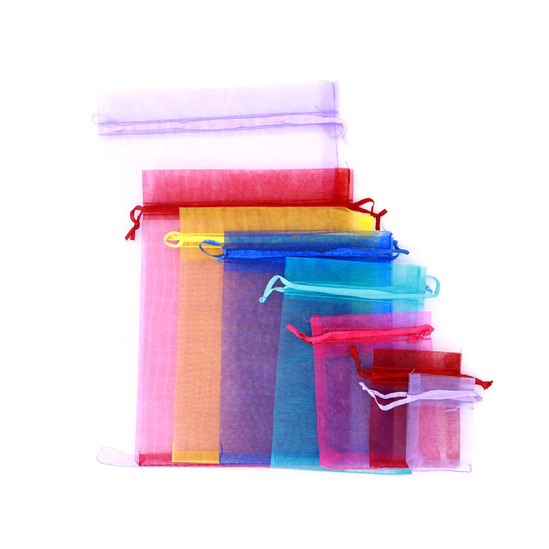 Custom Organza Drawstring Bag Jewelry Earring Storage Packing For Gift Pouch Transparent Clear Pouch Bag Mini Bag For Party