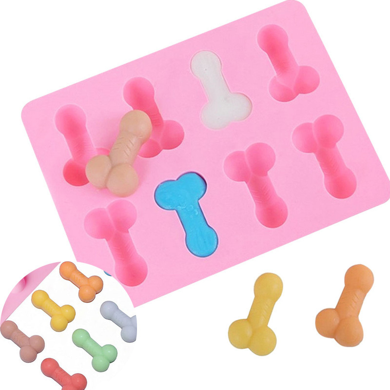 3D Sexy Penis Cake Mold Dick Ice Cube Tray Silicone Soap Candle Moulds Sugar Mould Mini Cream Forms Craft Tools Chocolate Tool