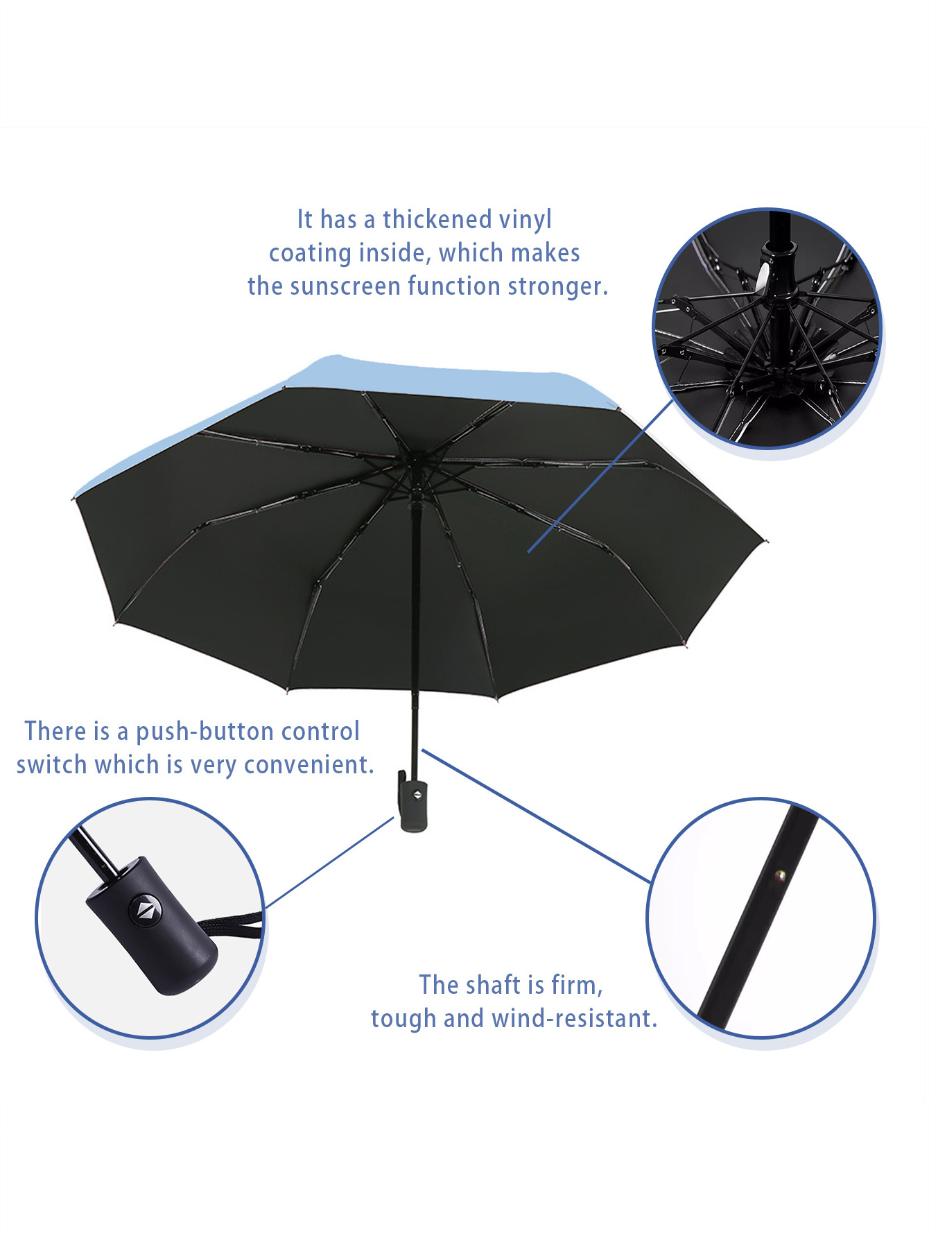 8 Ribs  Travel Rain Sun Umbrellas  Windproof Multi-color Travel Umbrella  Automatic Open And Close