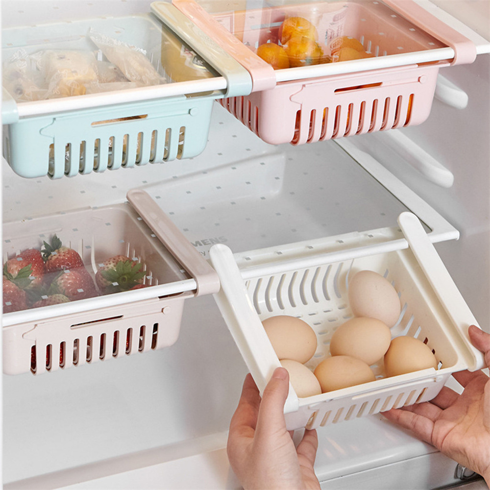 Refrigerator storage box retractable refrigerator classification storage box partition plate fruit and vegetable drainage