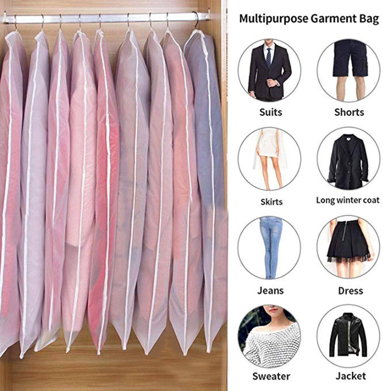 Wardrobe Hanging Clothing Top Clothes Hanging Garment Dress Clothes Suit Coat Dust Cover Home Storage Bag