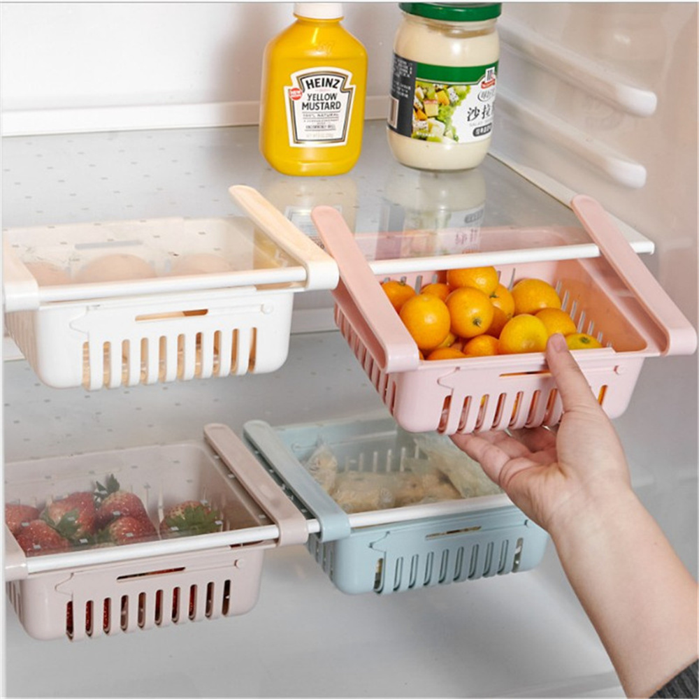 Refrigerator storage box retractable refrigerator classification storage box partition plate fruit and vegetable drainage