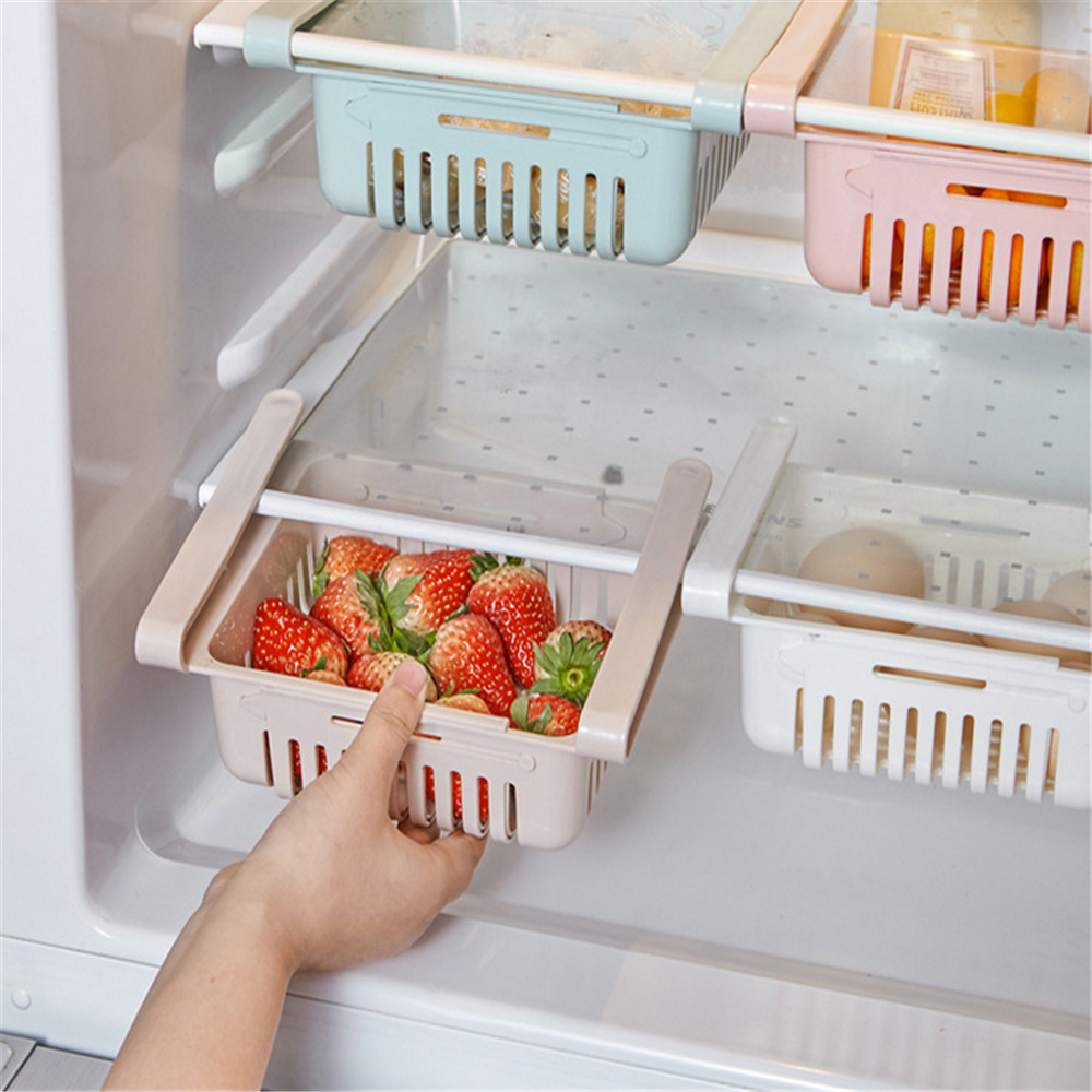 Refrigerator storage box retractable refrigerator classification storage box partition plate fruit and vegetable drainage