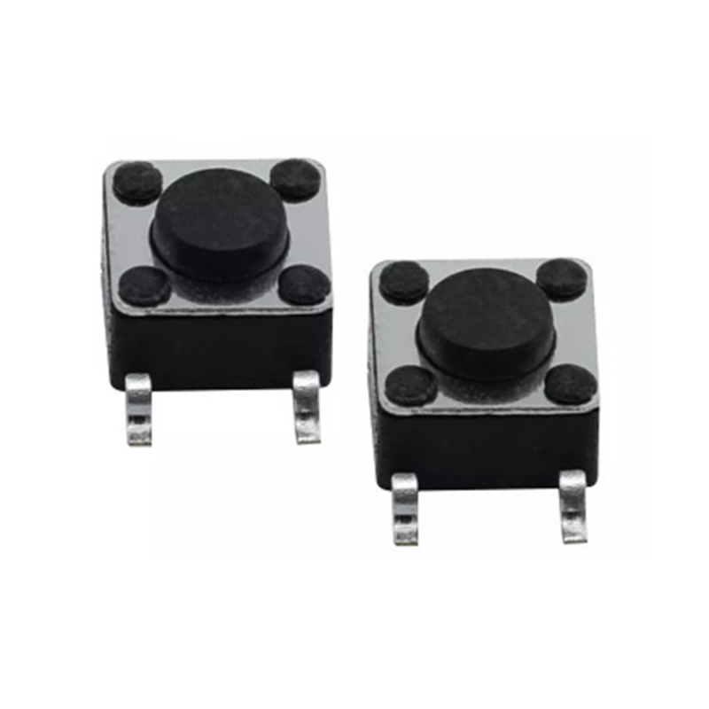 6x6x5 SMT Tact Switch Black Bottom Tactile Push Button Switches Tact Micro Switch with Button Cap