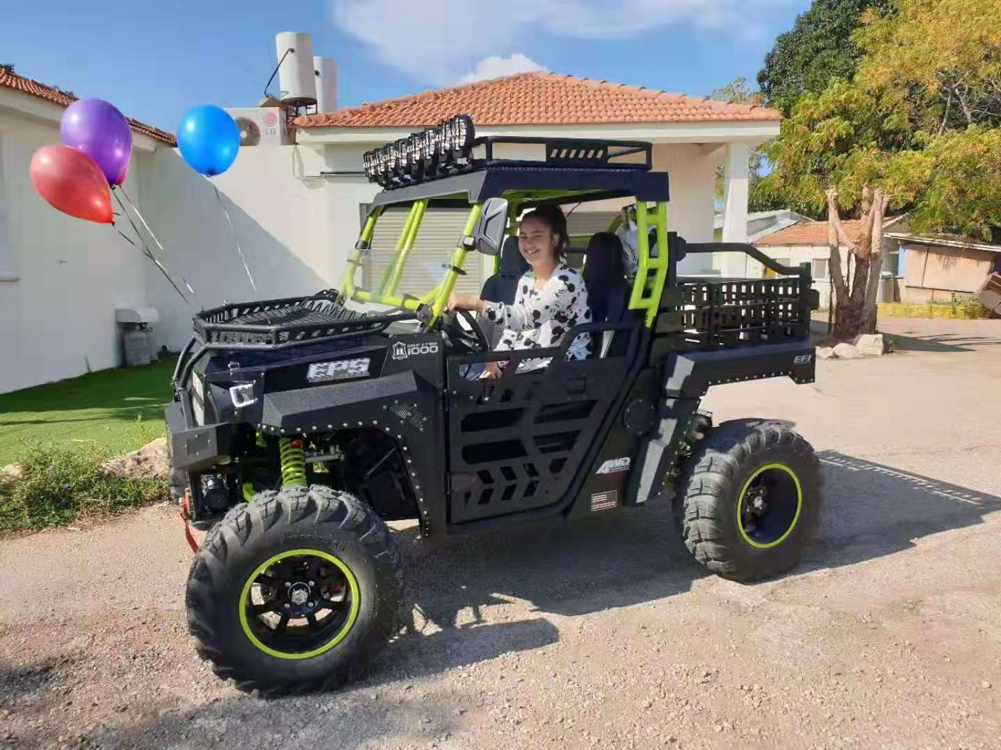 adult 4x4 UTV with dump bed for farming and hunting