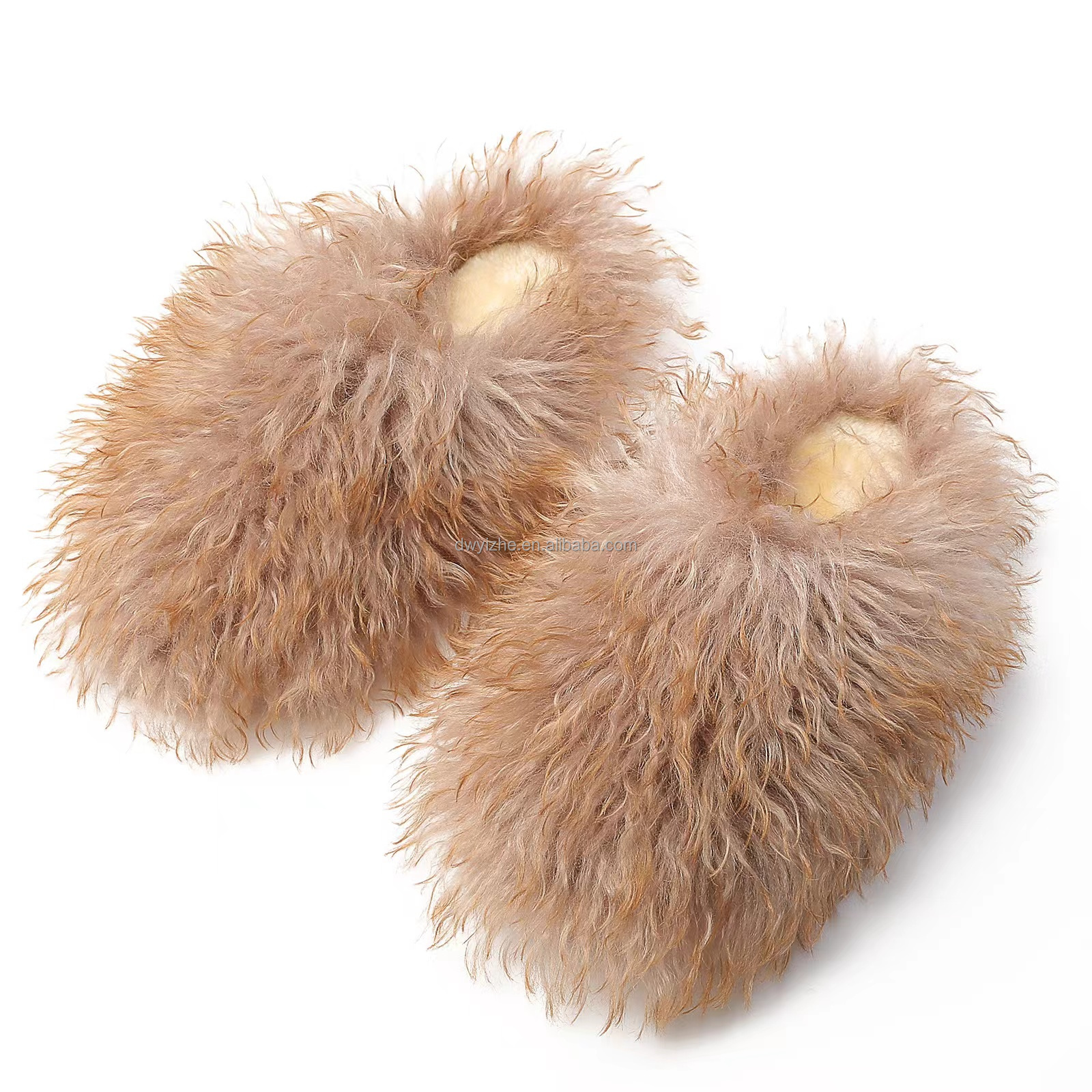 New style ladies fur slides winter home slippers factory fast shipping mongolian wool slippers wool slippers