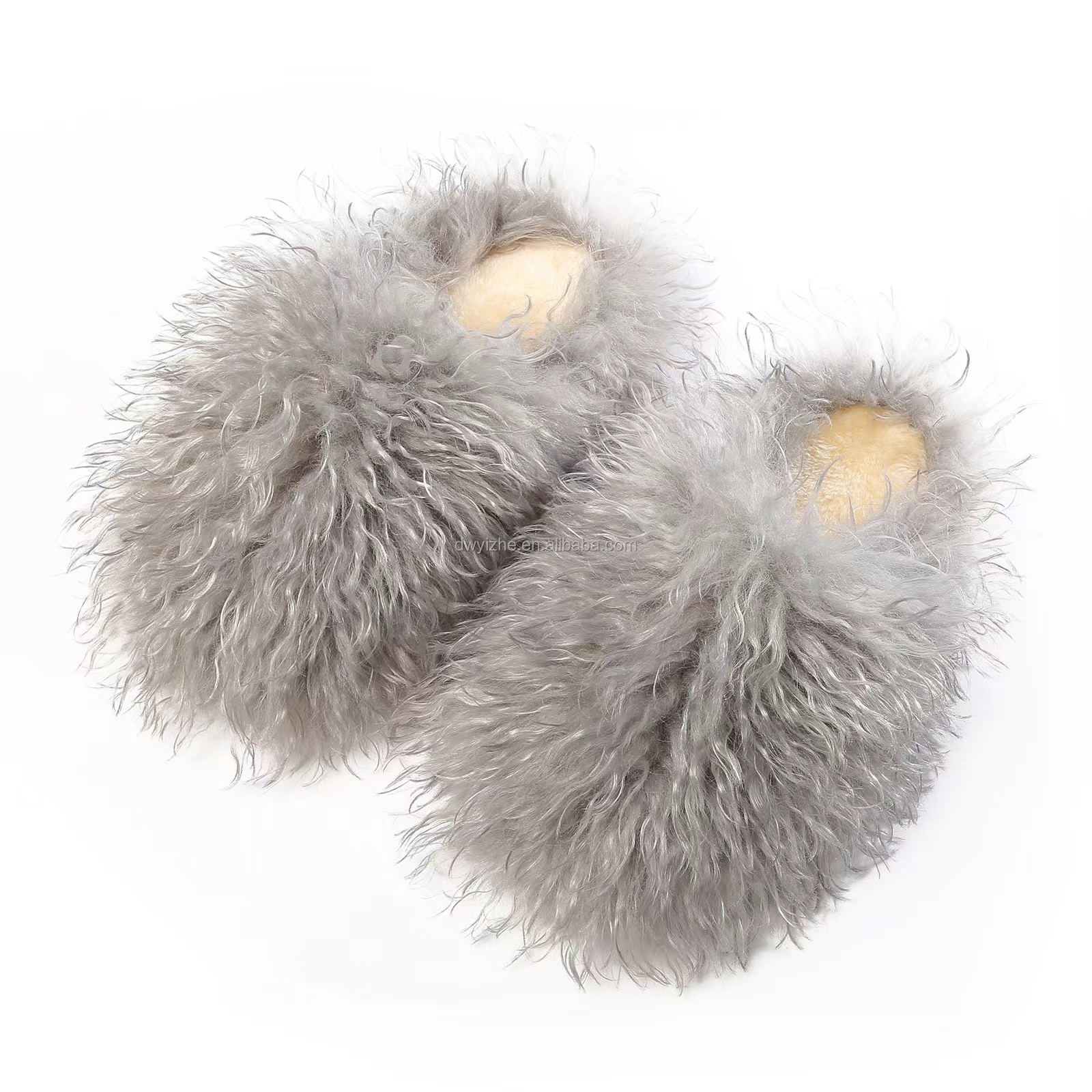 New style ladies fur slides winter home slippers factory fast shipping mongolian wool slippers wool slippers