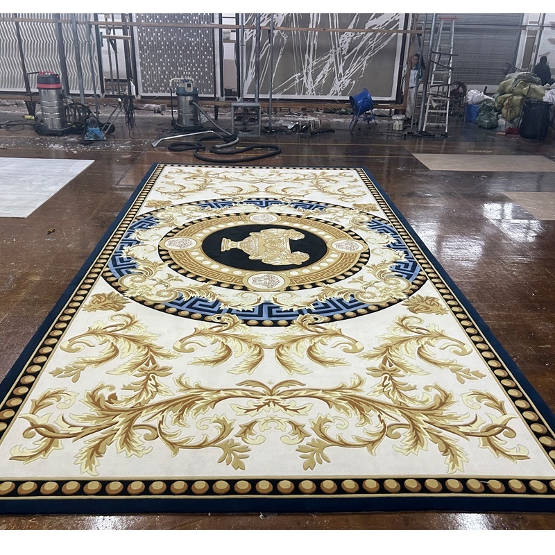 high quality handmade wool carpet flower pattern design custom design thick carpet