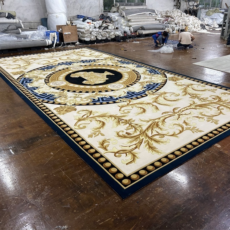 high quality handmade wool carpet flower pattern design custom design thick carpet