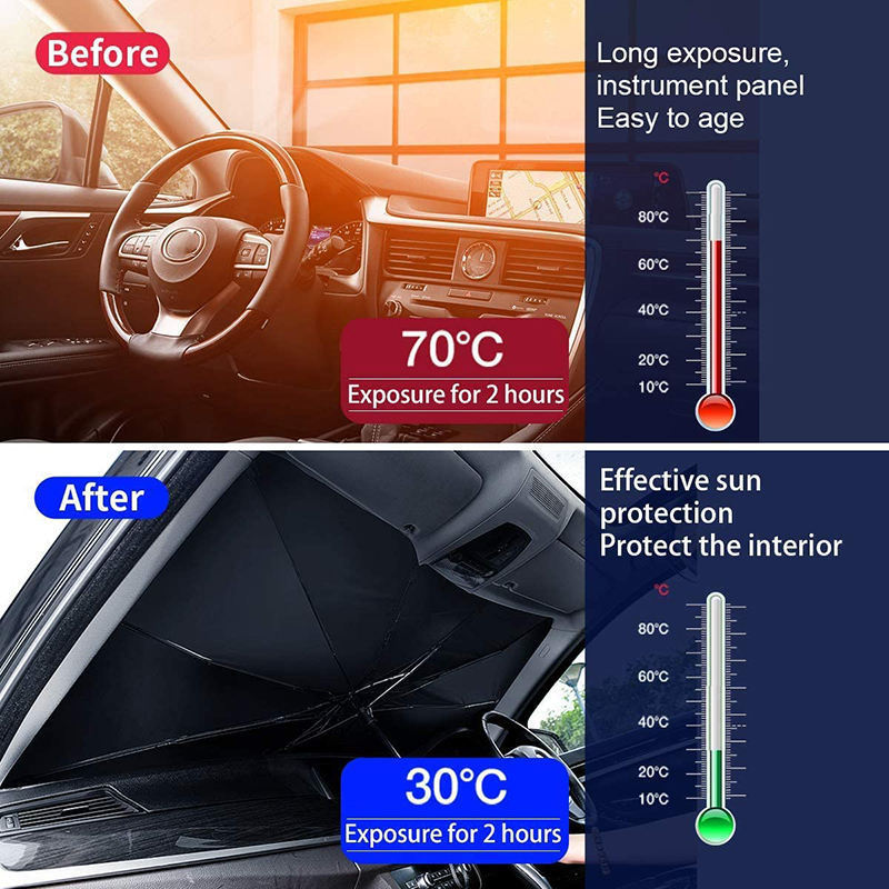 wholesale Heat Insulation Protection Foldable Car Windshield Sun Shade Umbrella Block Car Front Window Sunshade