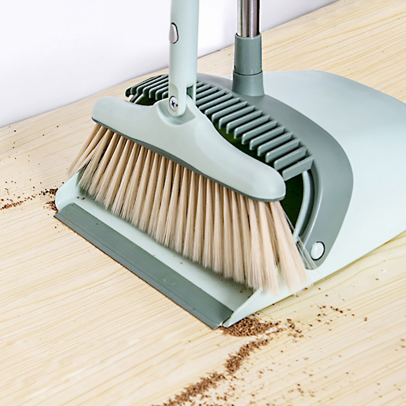 Hot Selling Home Cleaning Standing Upright Sweep House Hair Dust Sweeper Broom and Dustpan Set