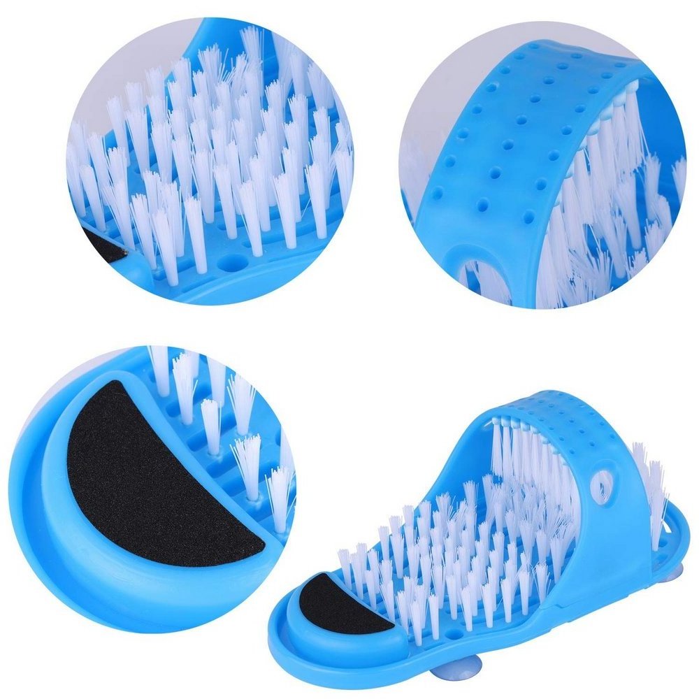 Plastic Bath Shower Feet Massage Slippers Bath Shoes Brush Pumice Stone Foot Scrubber Spa Shower Remove Dead Skin Foot Care Tool