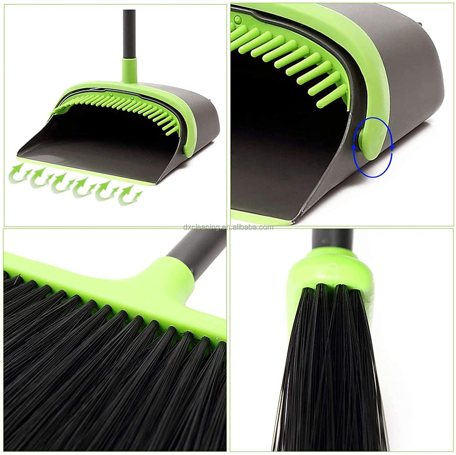 Custom Colors Brooms and Stand Up Dust Pan Sets Home Cleaning Supplies Long Handle broom and dustpan set