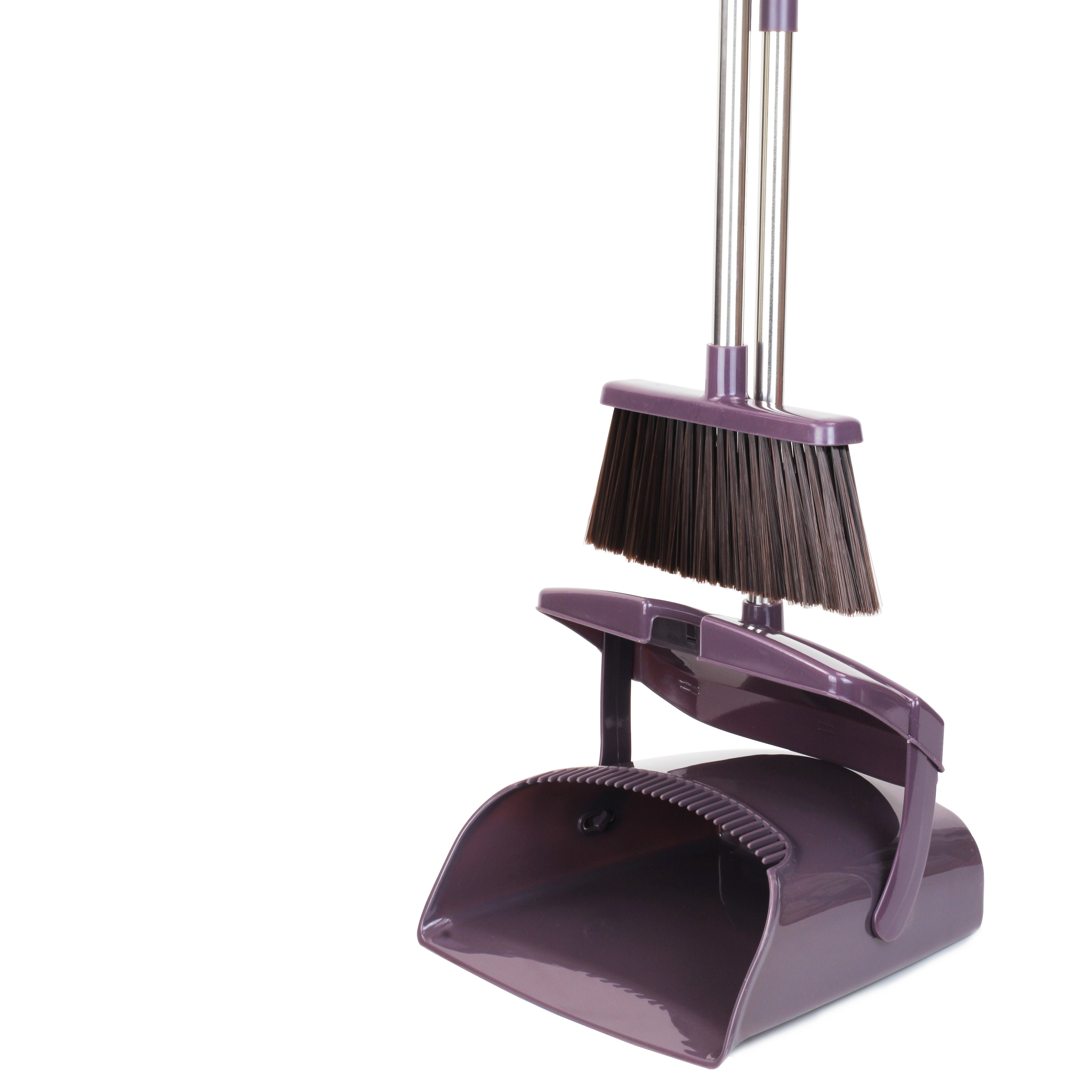 Dust pan Broom Set with Upgrade Combo and Sturdiest Extendable Long Handle Broom and Dustpan set