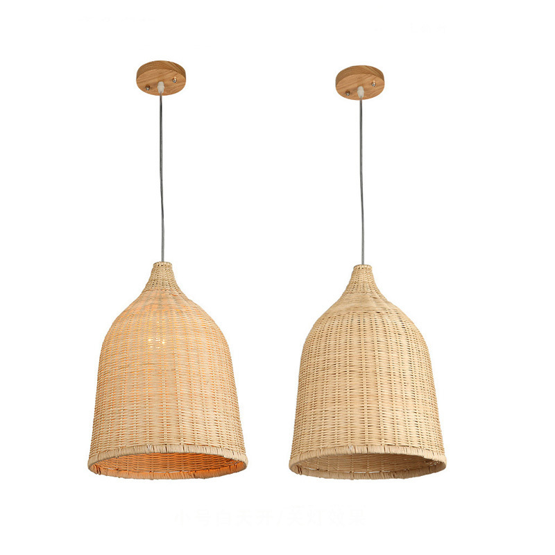 Rattan Lamp Round Hanging Chandelier Southeast Asia Chinese Style Wood Boho Bamboo Lampshade Pendant Light