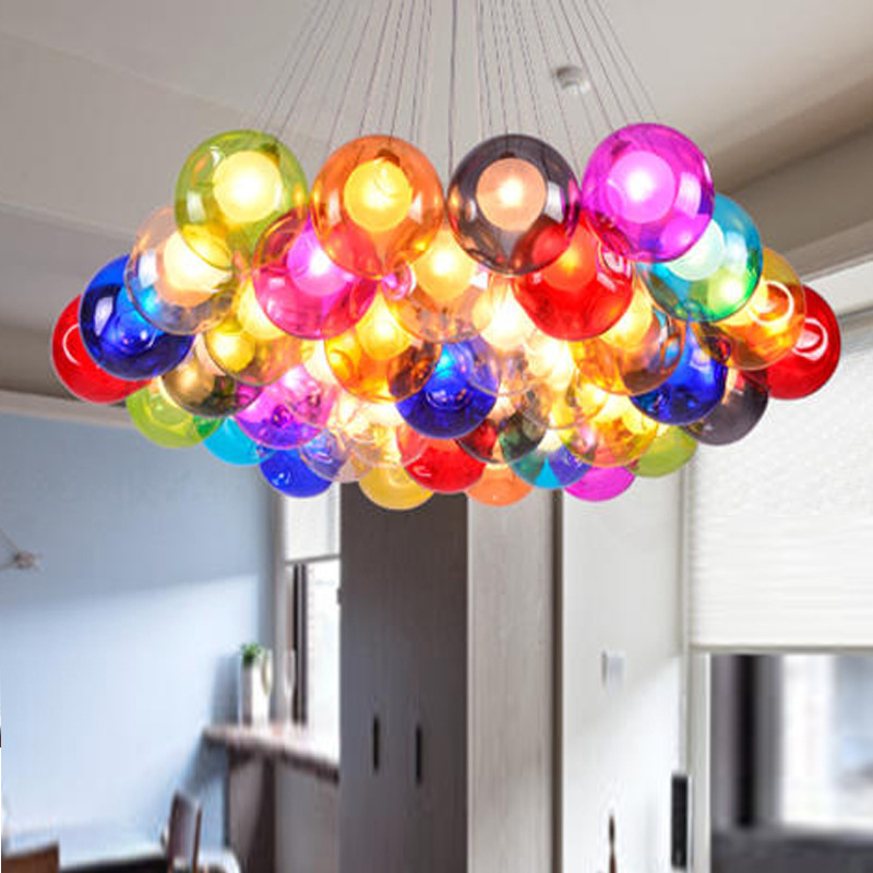 Kids room bedroom lamp clothing shop living room glass chandelier l Nordic lamp luminaire suspension pendant light