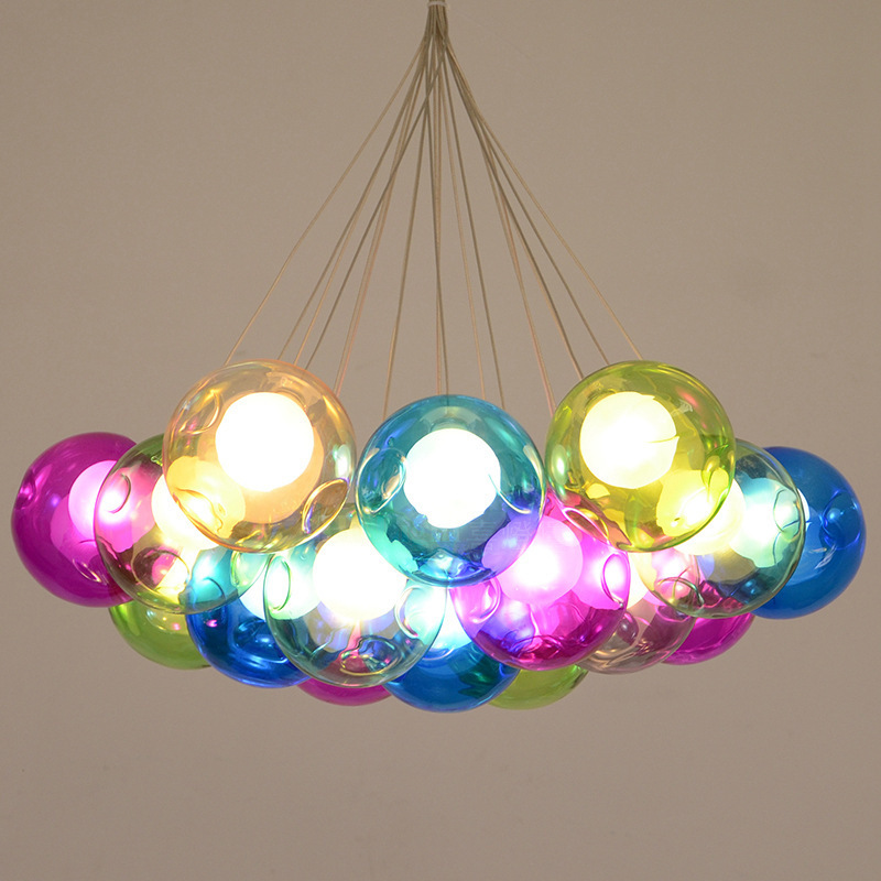 Kids room bedroom lamp clothing shop living room glass chandelier l Nordic lamp luminaire suspension pendant light