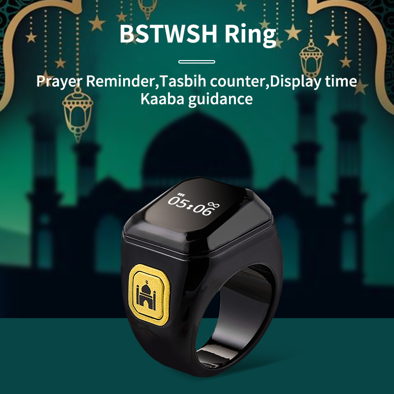 2024 Hot selling Smart Ring Zikr Counter Muslim Tasbih Online Azan Sunrise Alarm Recitation Reminder Smart Ring