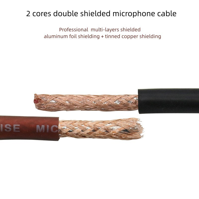 Karaoke Professional Microphones Cable 100m Stereo Mic Cable Copper 2 Core Low Noise Red Flexible Microphone Cable Audio Wire