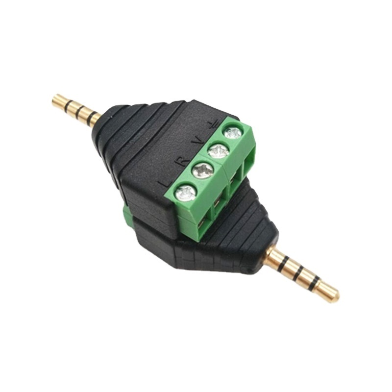 3.5 mm Terminal Block Black Green 4 Poles Microphone Jack Stereo 1/8 Gold Plated 3.5mm Audio Jack Terminal Block Connector 3.5