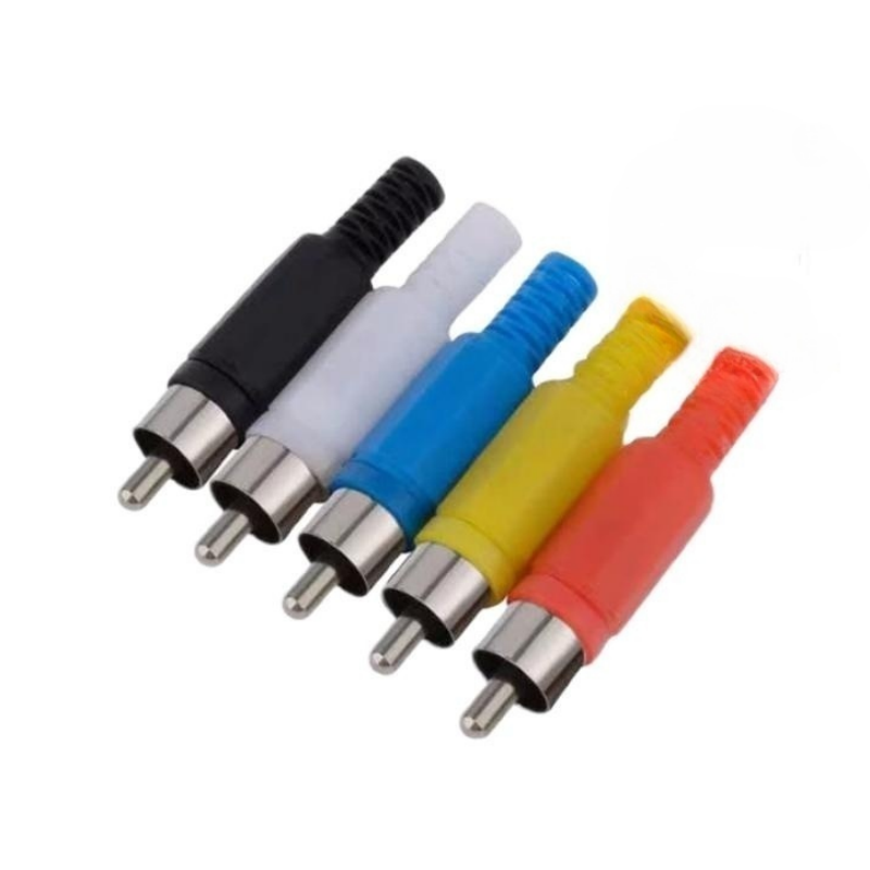 RCA Connector Male Plug Plastic Yellow AV Amplifier Connector l Shape RCA Jack Audio Connector Small Monitor 5 inch RCA Plugs