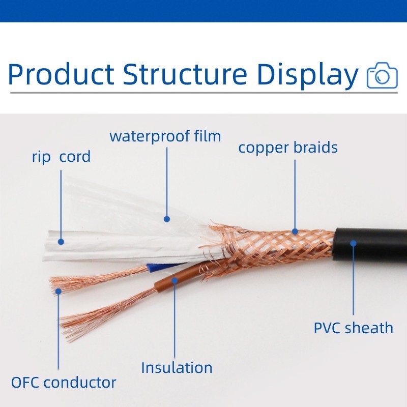 RVVP Shielded Power Cable 0.3mm Copper Wire 0.3 mm Electric Wire 2 6 8 24 3 Core Flex Cable RVVP Power Cord OFC Electrical Wire