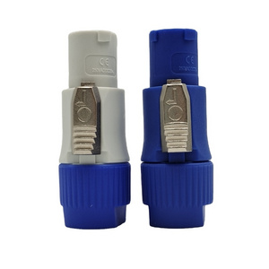 XLR Connector 3 Pin Power Plug Male Jack 3 Core Blue Powercon In Out Powercon Connector Input and Output Speakon Power Connector