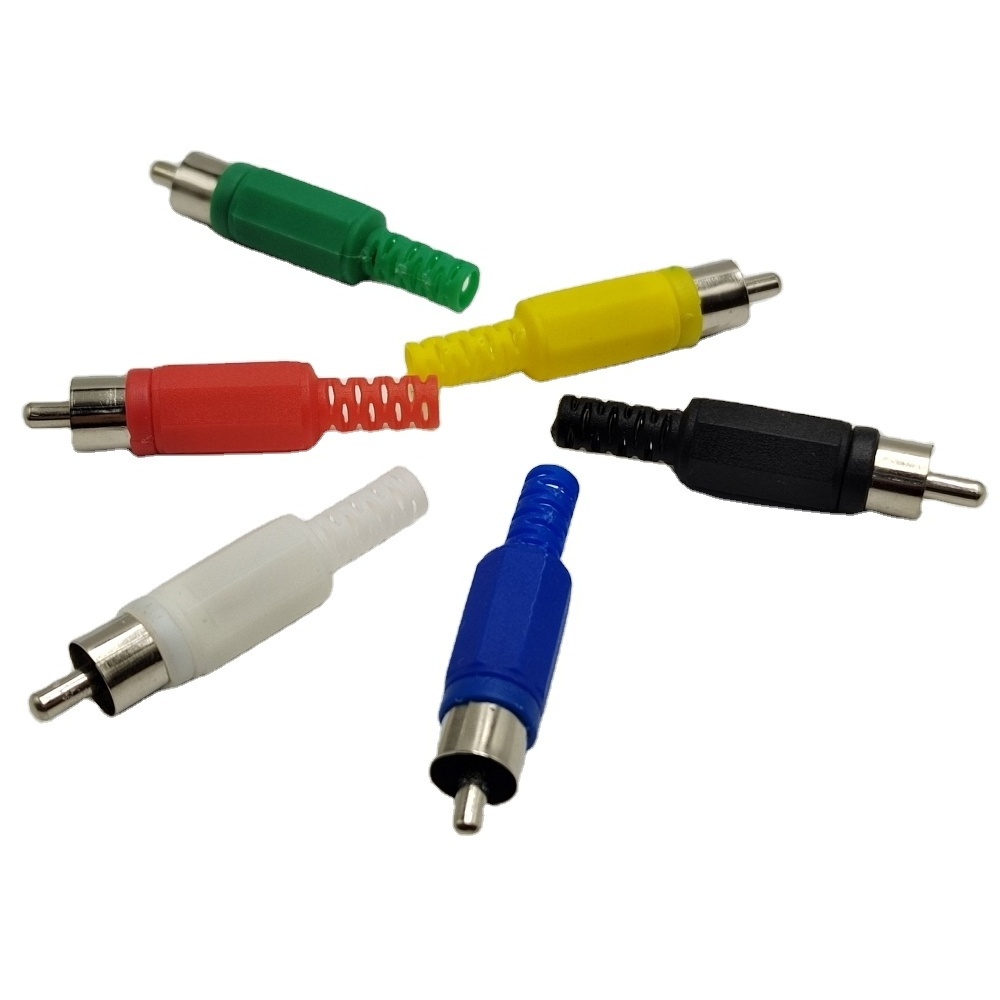 RCA Connector Male Plug Plastic Yellow AV Amplifier Connector l Shape RCA Jack Audio Connector Small Monitor 5 inch RCA Plugs