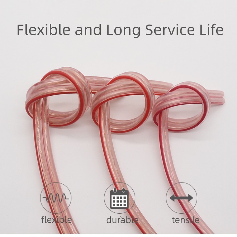 2 Core Transparent HIFI Speaker Cable OFC BC Sound Cables Flexible Clear Insulation PVC Sheath DJ CCA Speaker Cable Audio Wire