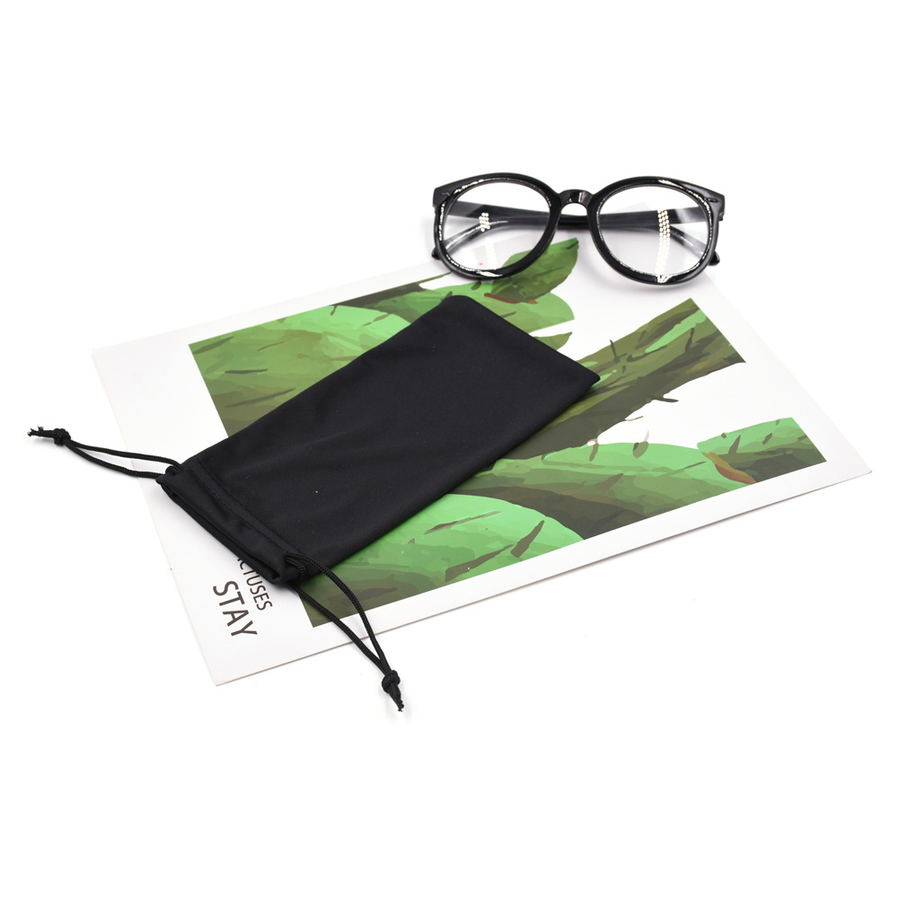 New soft screen printing microfiber cloth sunglasses glasses pouch custom logo small drawstring eyeglasses carrying bags