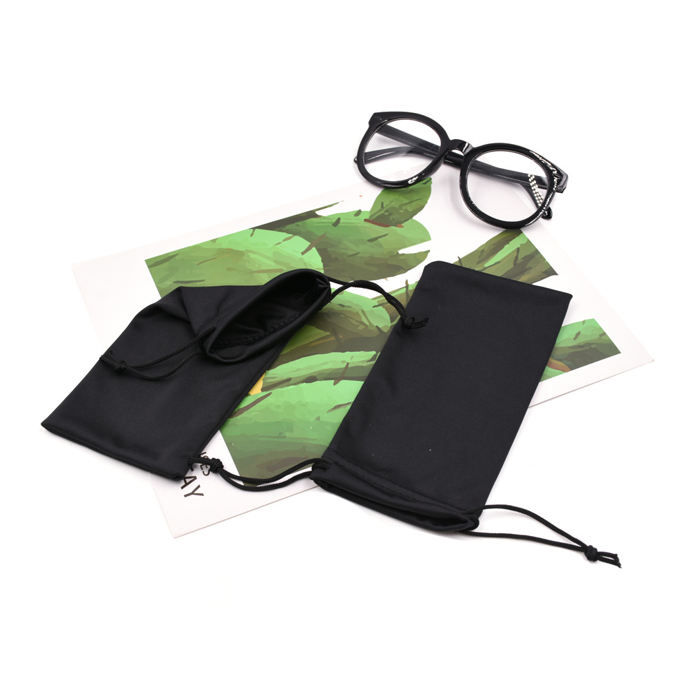 New soft screen printing microfiber cloth sunglasses glasses pouch custom logo small drawstring eyeglasses carrying bags