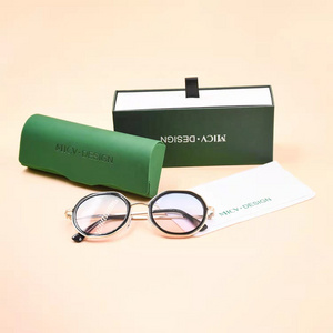 East sunshine PU Leather Custom Logo glasses Case Set Green Handmade Eyewear Case Box eyeglasses  packing case Set