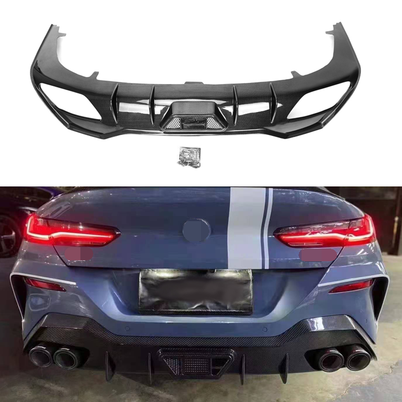 AC-Style universal rear spoilers Dry Carbon Fiber Front Bumper Lip Diffuser For BMW 8 Series G14 G15 840 850 2019-UP