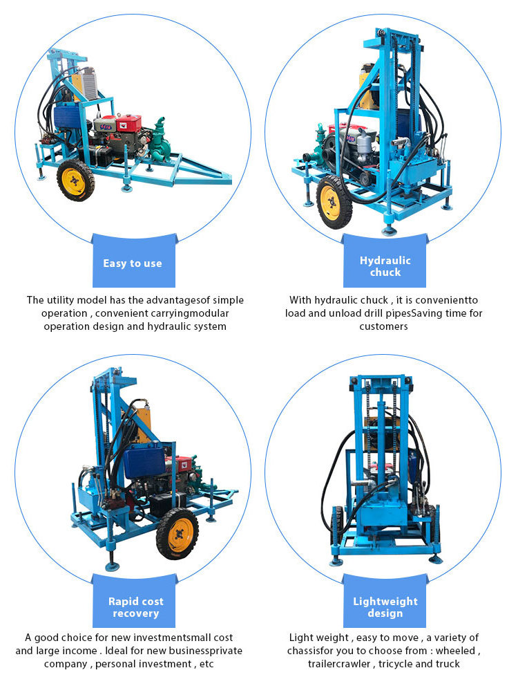 small mini water well drilling rig/ water well drill machine/ portable hydraulic drilling rig