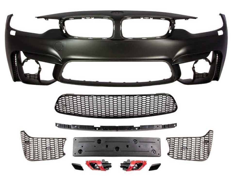 Facelift Front Bumper Assembly PP Body Kit for BMW 4 Series F32 upgrading to M4 primer side skirts conversion grille