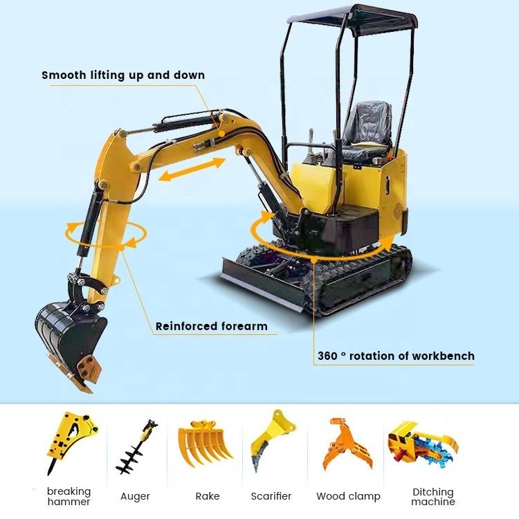 New Price 1Ton Chinese Track Hoe Towable Import Small Amphibious Mini Excavator For Sale