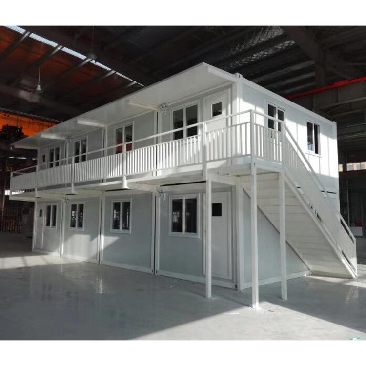 factory customized sea prefab assembly container 2 floors 40 foot house two story  prefabricated duplex home with balcony