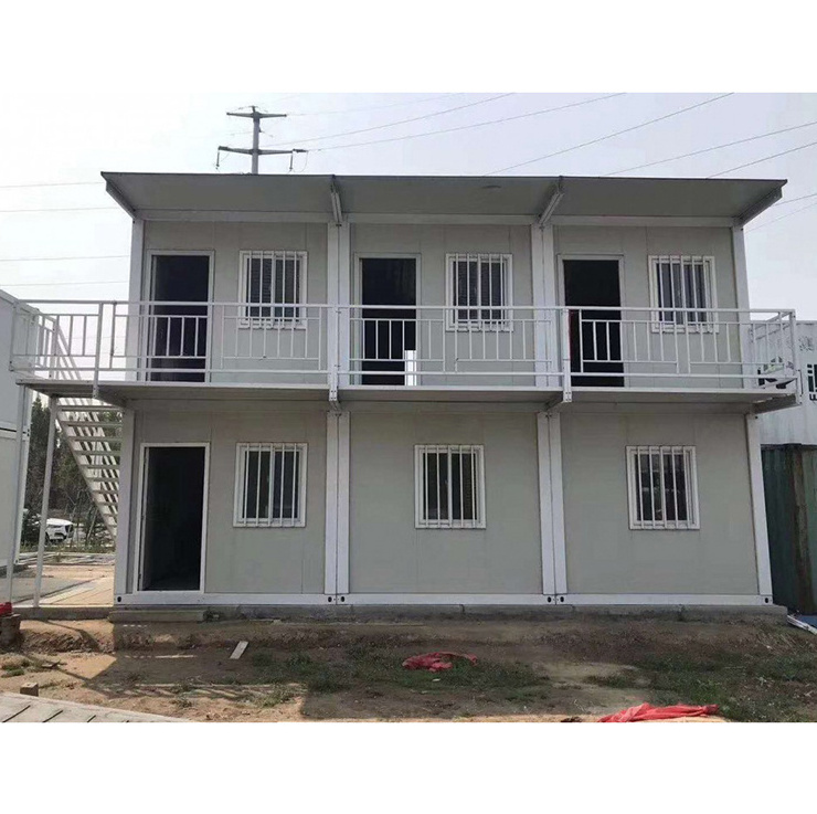 factory customized sea prefab assembly container 2 floors 40 foot house two story  prefabricated duplex home with balcony